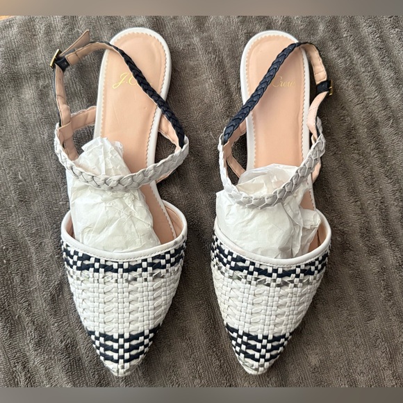 J. Crew Shoes - J. Crew Women's Pointed Toe Woven Ankle Strap Mule Flats Size 7.5